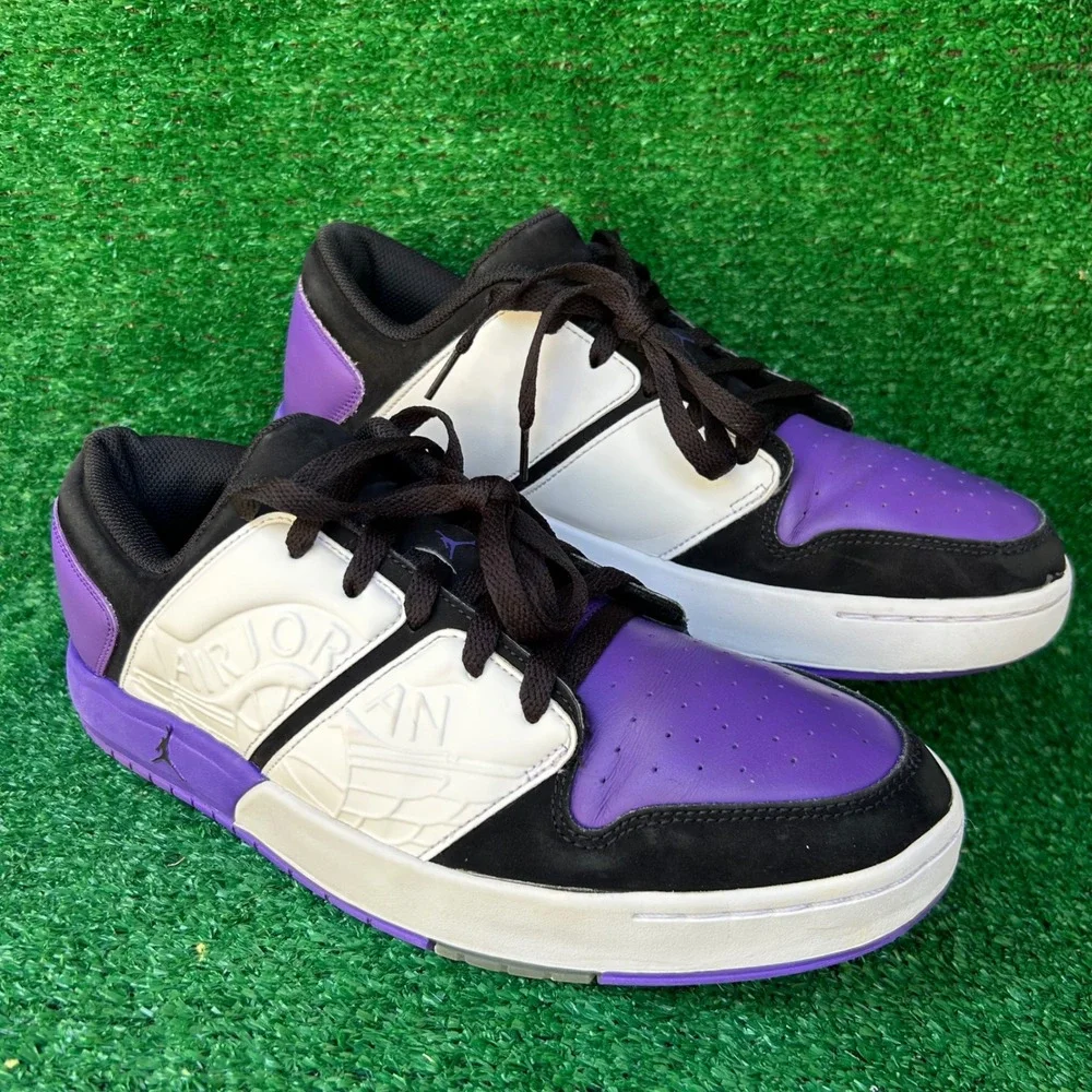 Jordan Nu Retro 1 Low Court Purple Black White DV5141-105 Mens Size 10